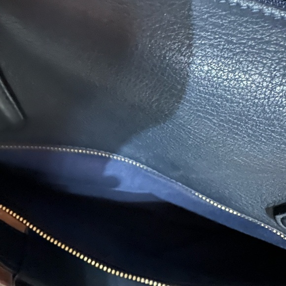 Smythson Orange and Blue Briefcase with Textured Leather - Picture 5 of 9